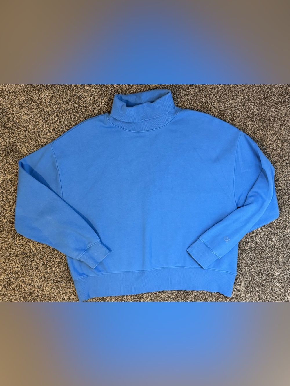 CALIA By Carrie Underwood| Mock Neck Sweatshirt Caribbean Blue- Womens Large - Picture 2 of 5